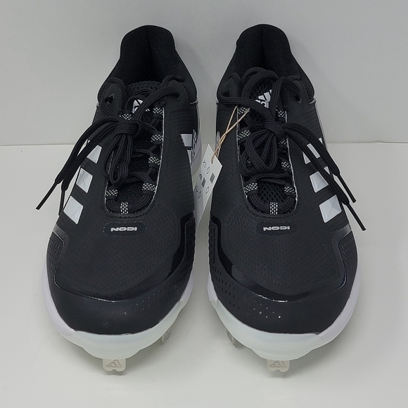 Adidas Icon 7 Shoes Black White Men\'s Size 13 Metal Baseball Cleats FZ1558 New main image 6